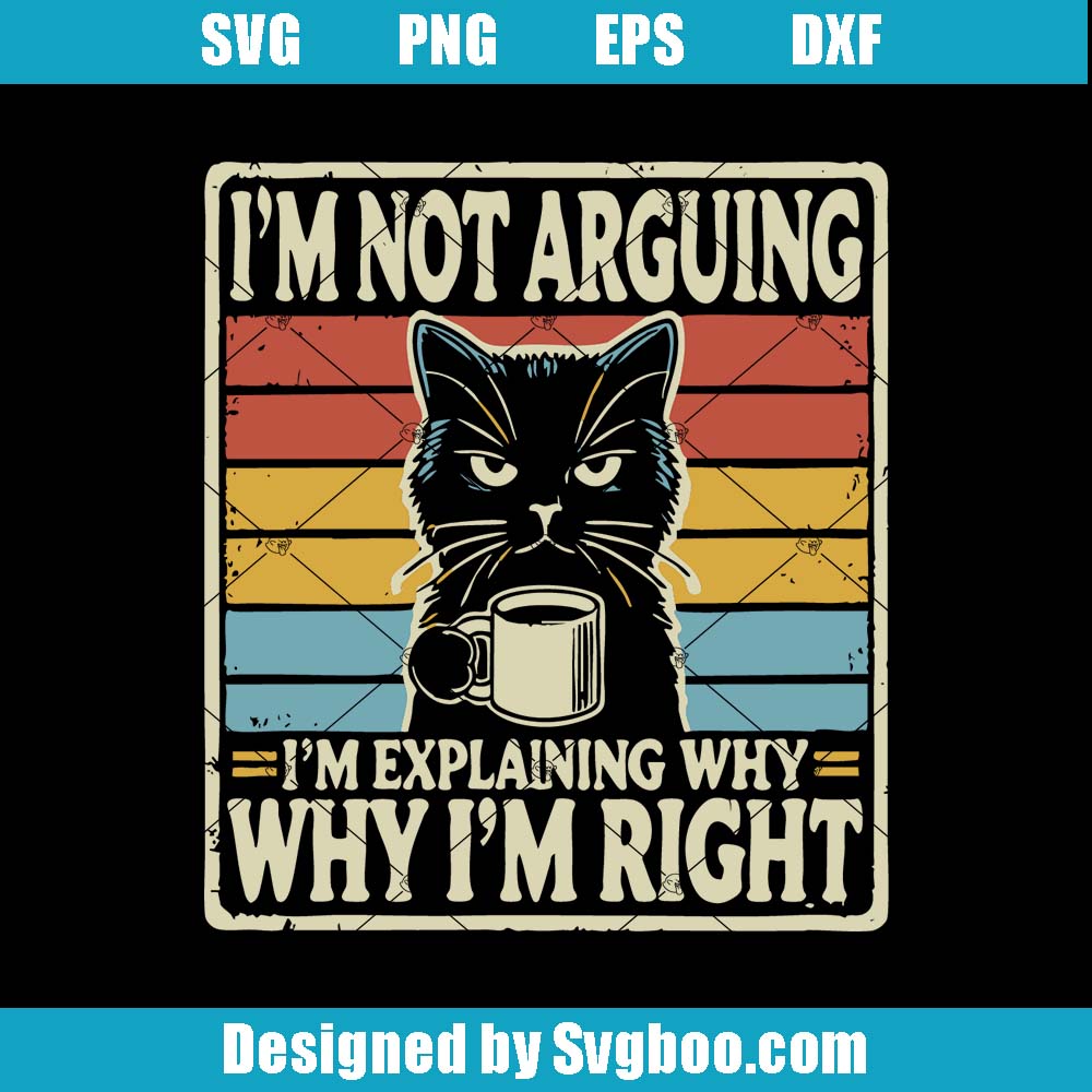 Funny Black Cat Svg, Coffee Cat Svg, Humor Cat Lover Svg