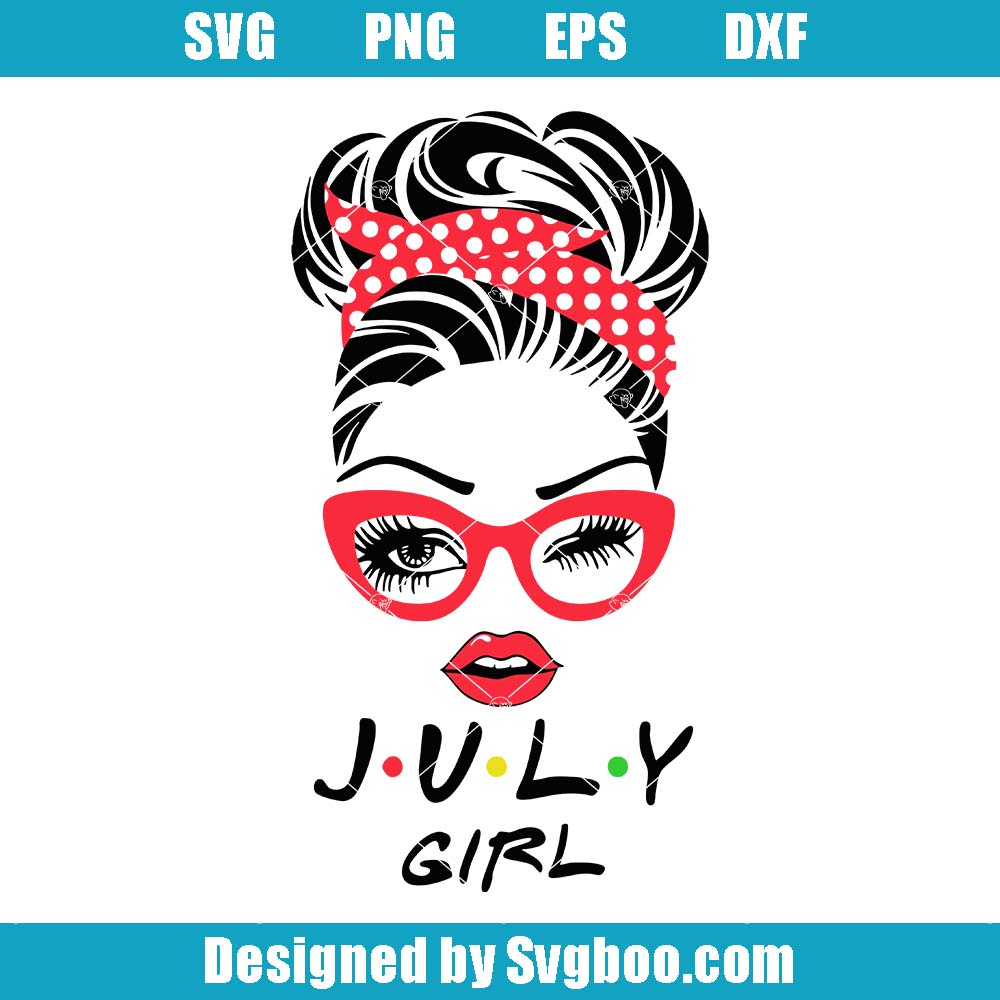 July Girl Svg, Messy Hair Woman Bun Svg, Hot Mom Summer Svg