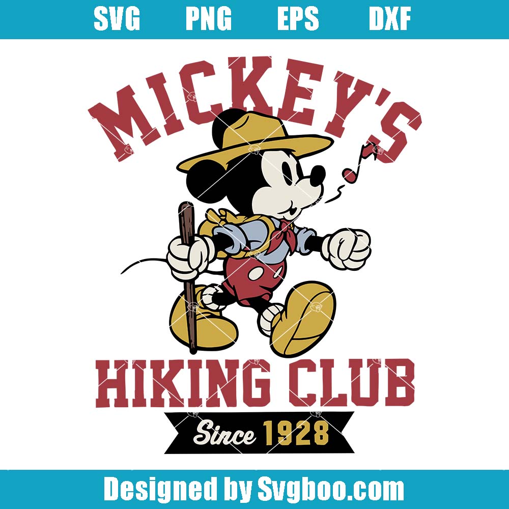 Mickey Mouse Svg, Mickey's Hiking Club Svg, Family Vacation Svg Mickey Mouse Svg