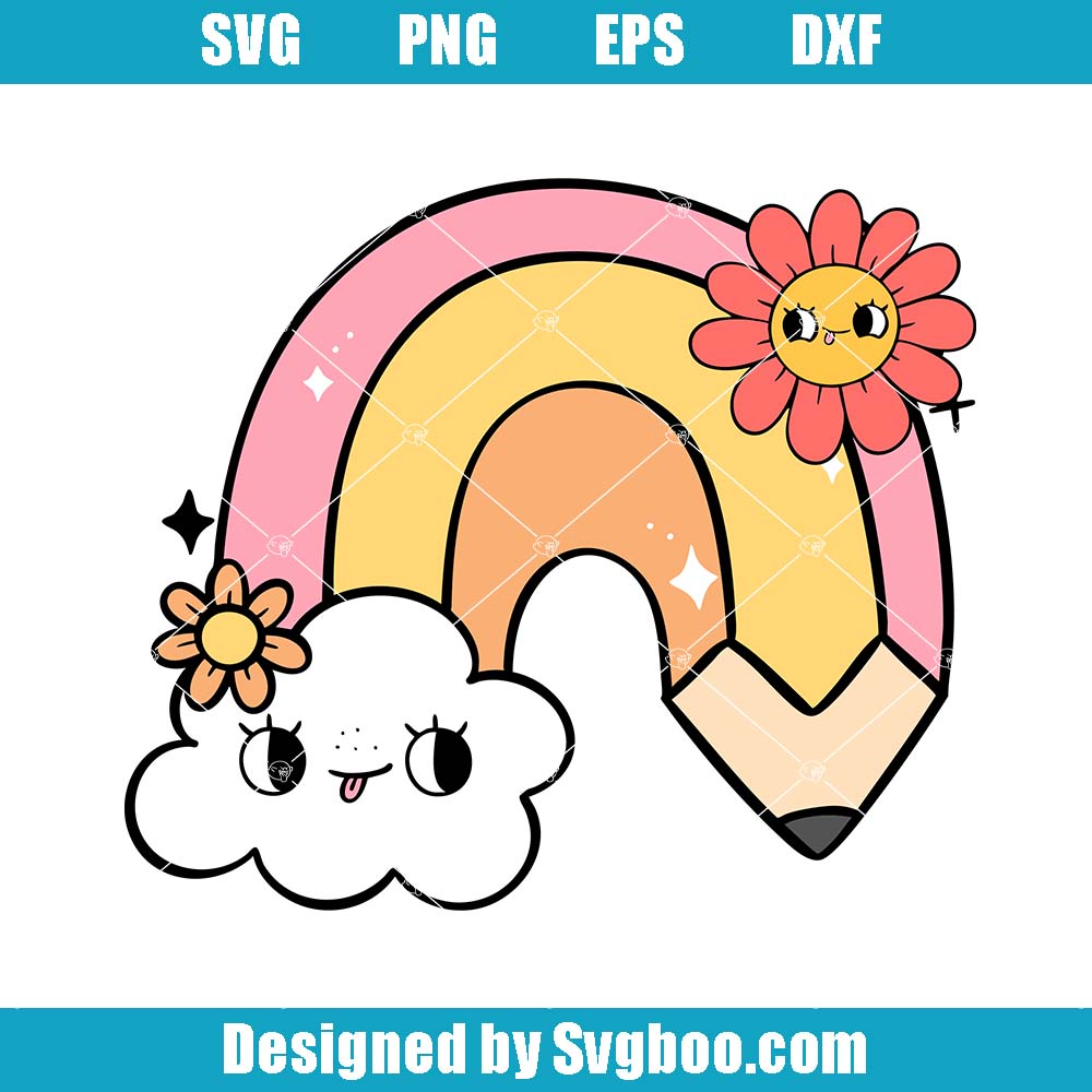 Pencil Rainbow Svg, Back To School Svg, Funny Pencil Svg