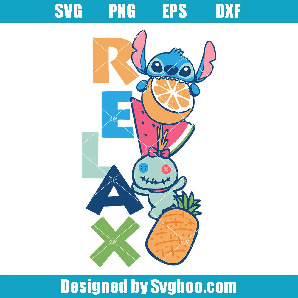 Relax Stitch Svg, Cute Stitch Svg, Funny Disney Character Svg Relax Stitch Svg