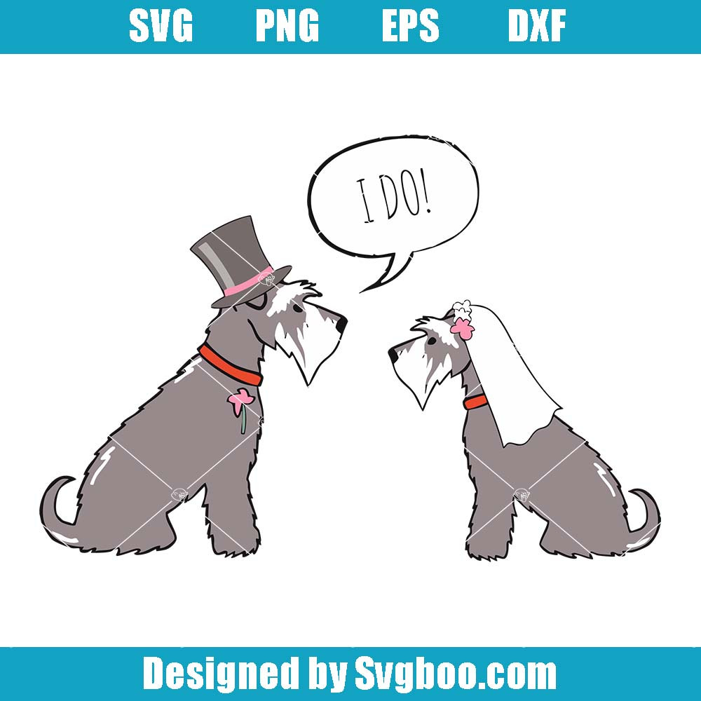 Schnauzer Wedding Svg, Schnauzer Couple Svg, Funny Schnauzer Svg