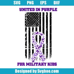 United In Purple For Military Kids Svg