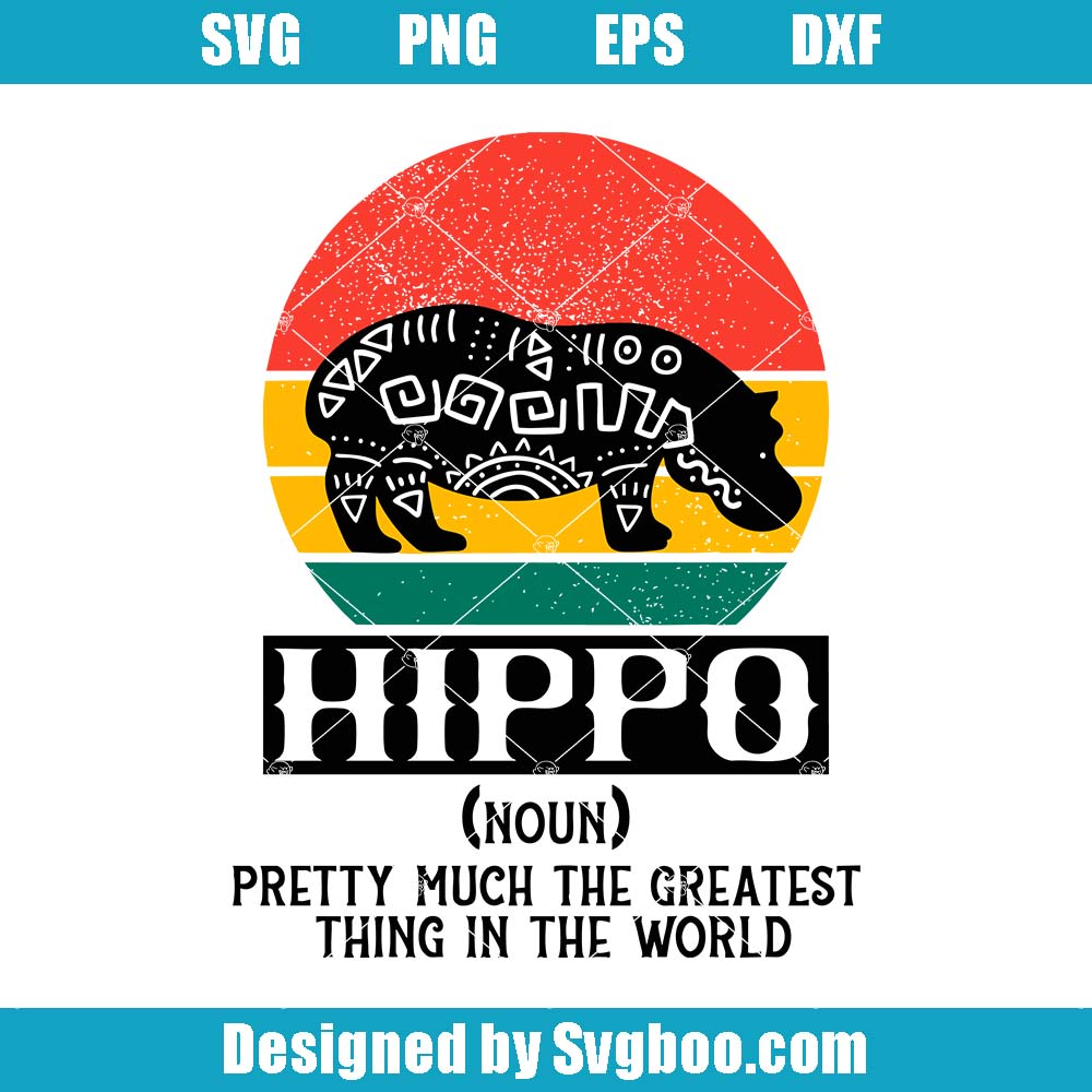 Vintage Hippo Tattoo Svg, Funny Saying Svg, Hippopotamus Svg Vintage Hippo Tattoo Svg