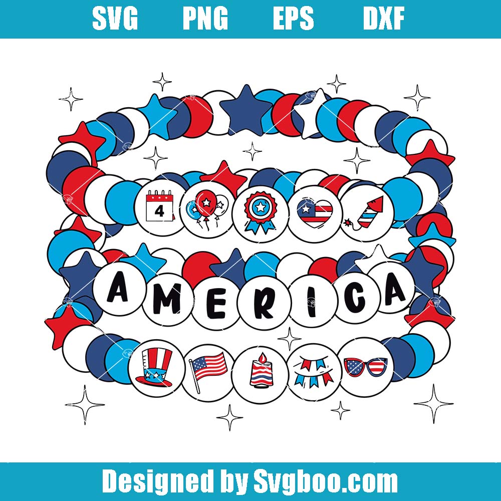 America Friendship Bracelet Svg, Kid Merica Svg, 4th Of July Svg America Friendship Bracelet Svg