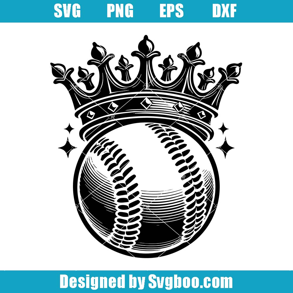 Baseball Crown Svg, Baseball Silhouette Svg, Baseball Lovers Svg