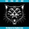 Black Creepy Cat Svg