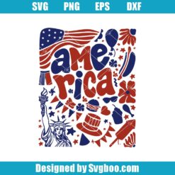 Boho Floral America Svg