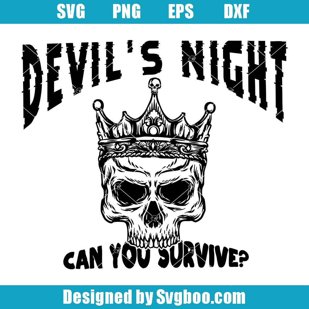 Devil's Night Can You Survive Svg, Retro Dark Romance Bookish Svg