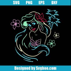 Disney Little Mermaid Ariel Neon Lights Svg