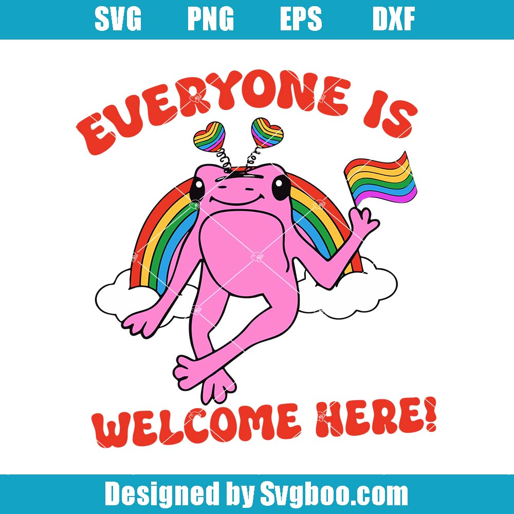 Everyone Is Welcome Here Frog Svg, Equality Classroom Svg