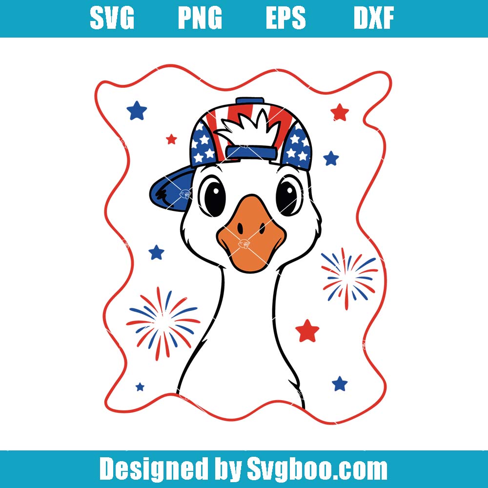 Personalized 4th Goose Boy Svg, Funny Goose Svg, Patriotic Bows Svg Personalized 4th Goose Boy Svg