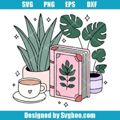 Plant And Book Lady Svg