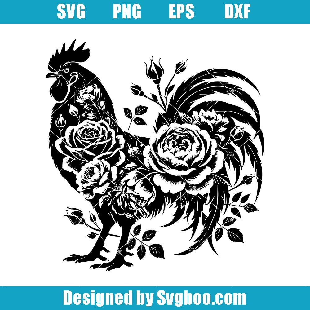 Rooster Tattoo Art Svg, Rooster Silhouette Svg, Funny Rooster Svg Rooster Tattoo Art Svg