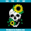 Skull With Sunflowers Svg