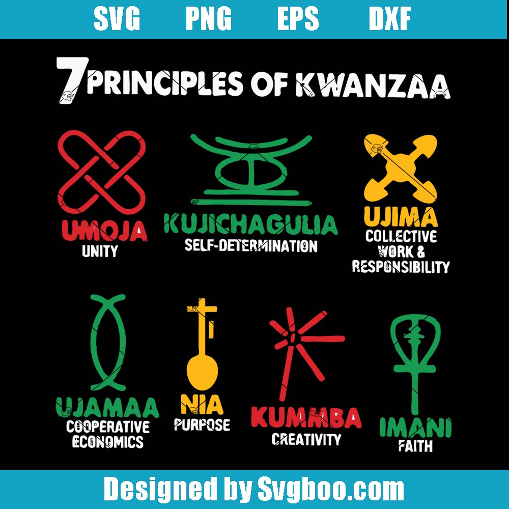 The 7 Principles Of Kwanzaa Svg, Collective Work Responsibility Svg The 7 Principles Of Kwanzaa Svg