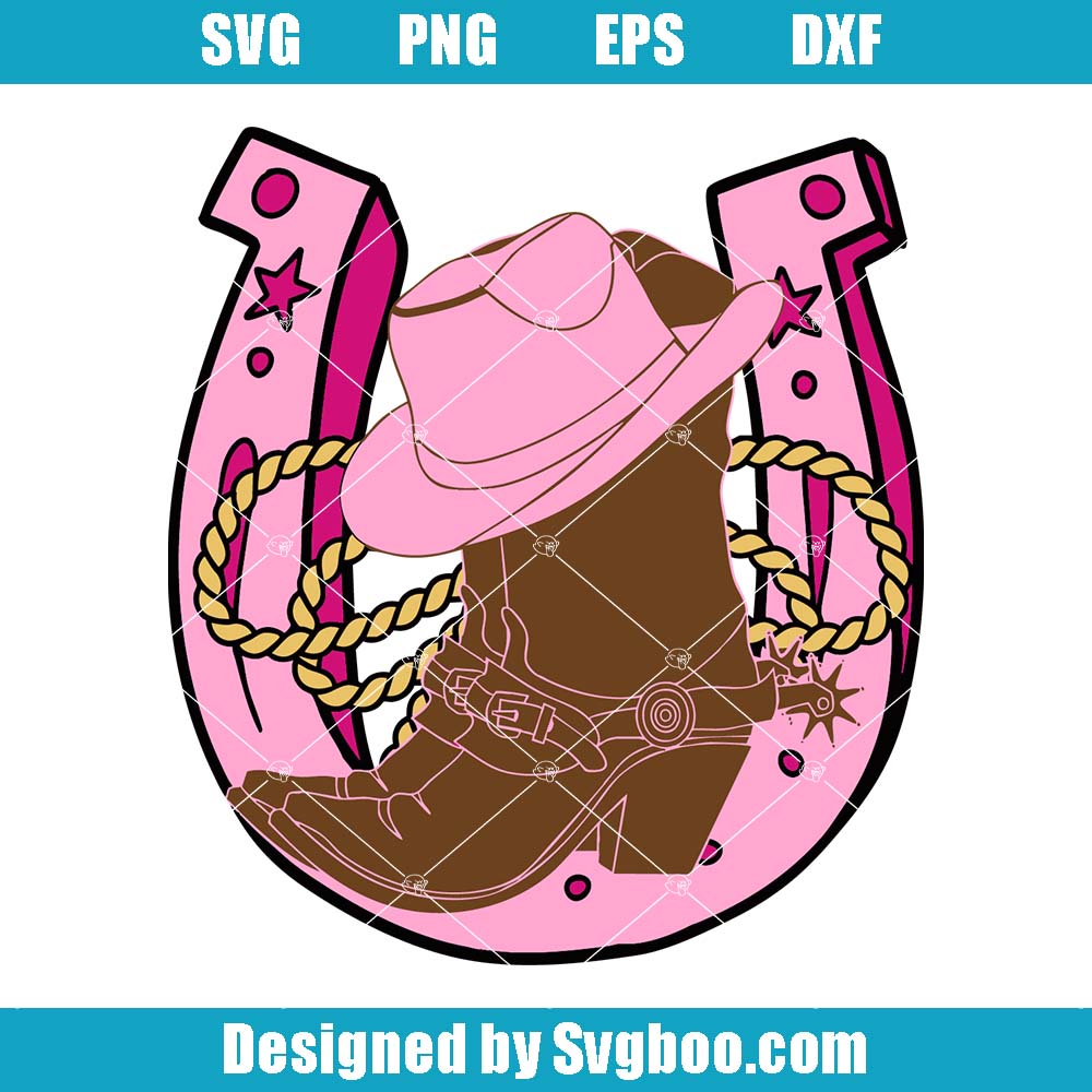 Western Horseshoe Cowgirl Boots Svg, Rope Hat Svg, Cowgirl Hat Svg