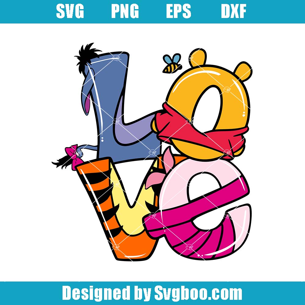 Winnie The Pooh Love Valentine Svg, Disney Valentine Svg