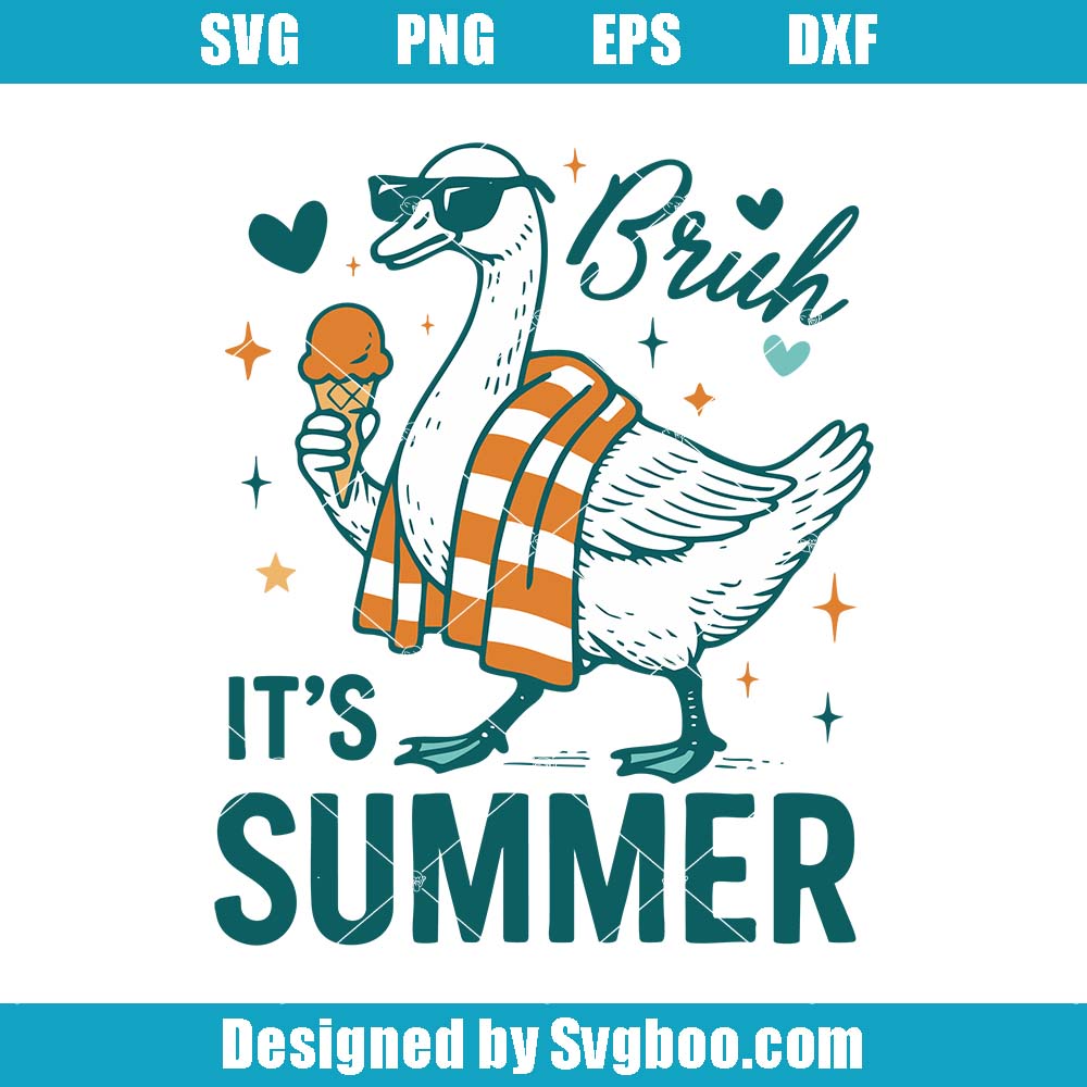 Brich It's Summer Svg, Summer Duck Svg, Funny Animals Svg Brich It's Summer Svg