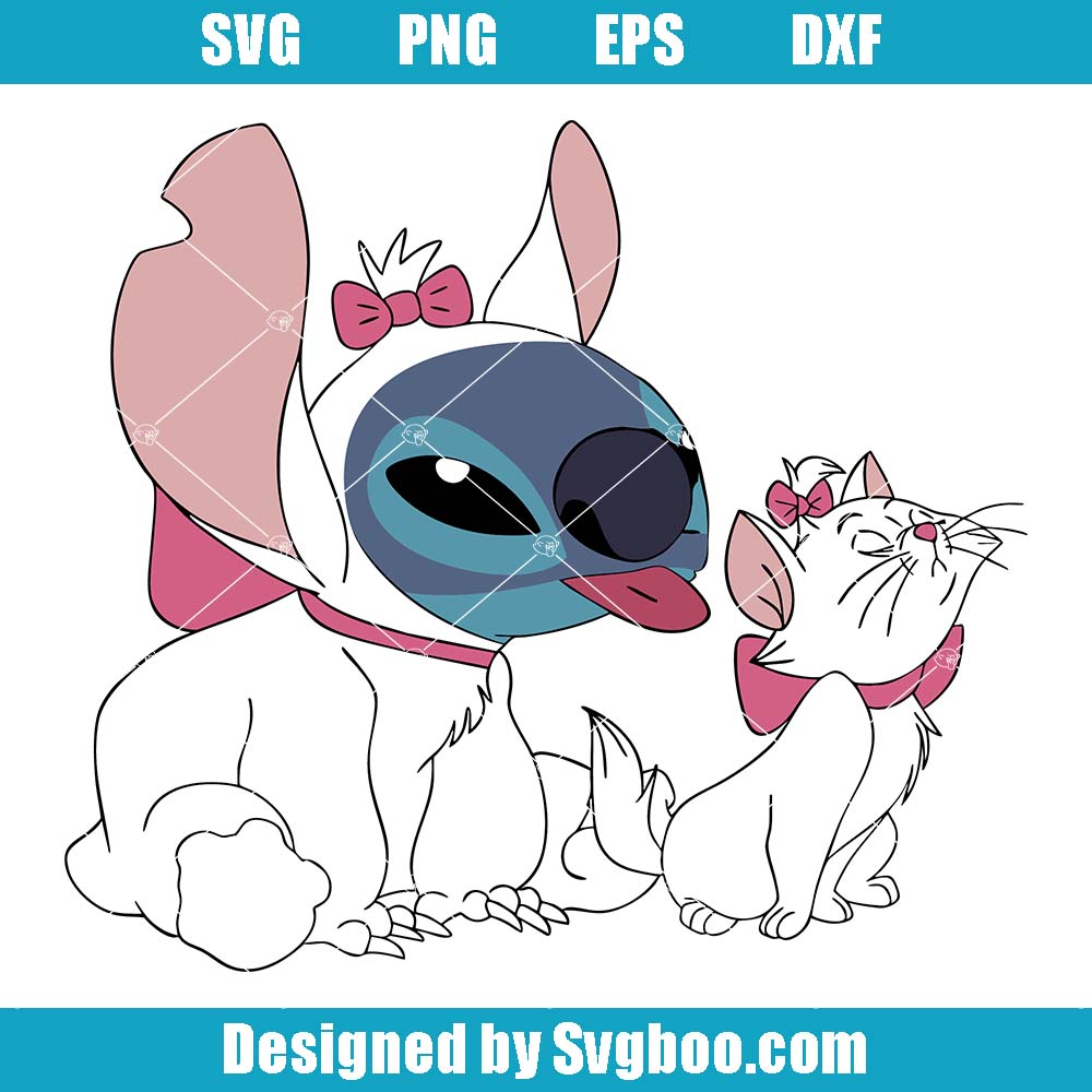 Disney Stitch Aristocats Marie Svg, Stitch Disneyworld Svg Disney Stitch Aristocats Marie Svg