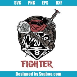 DnD Fighter Character Job Class Svg
