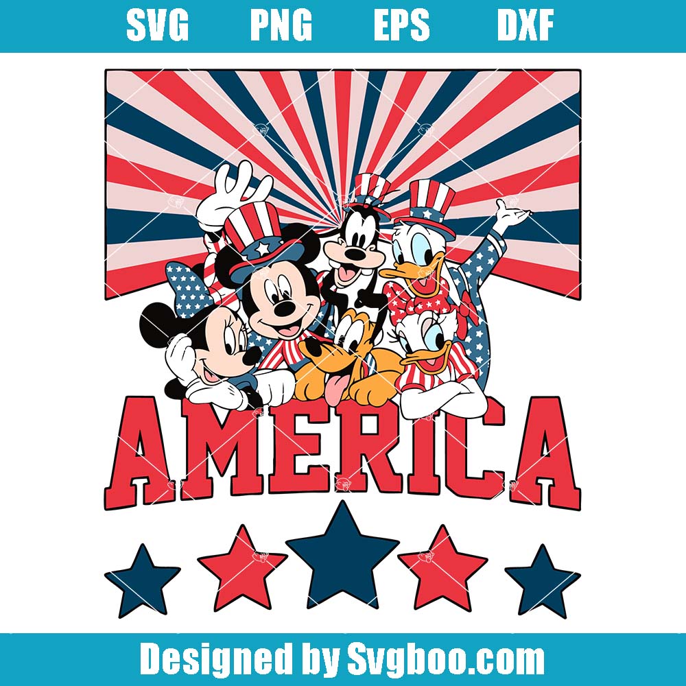 Mickey And Friends Svg, 4th Of July Svg, Disney Mickey Svg Mickey And Friends Svg