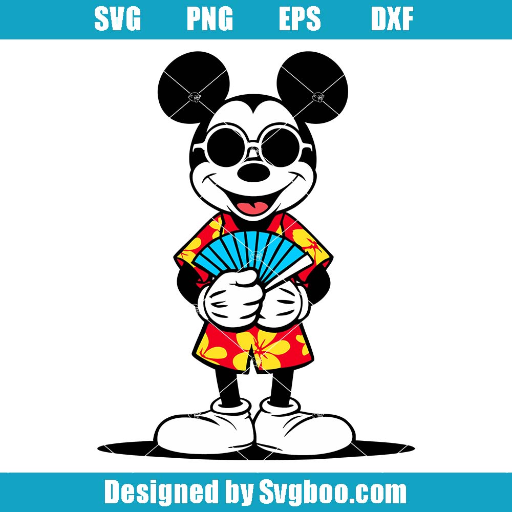 Mickey Summer Svg, Hawaiian Vacation Mickey Svg, Funny Beach Svg