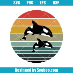 Orca Sunset Svg
