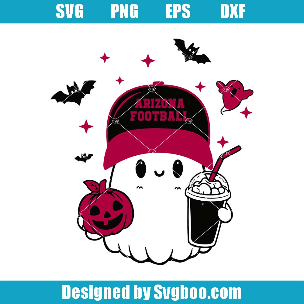 Arizona Football Svg, Halloween Sport Cute Ghost Svg, Bougie Ghost Svg Arizona Football Svg