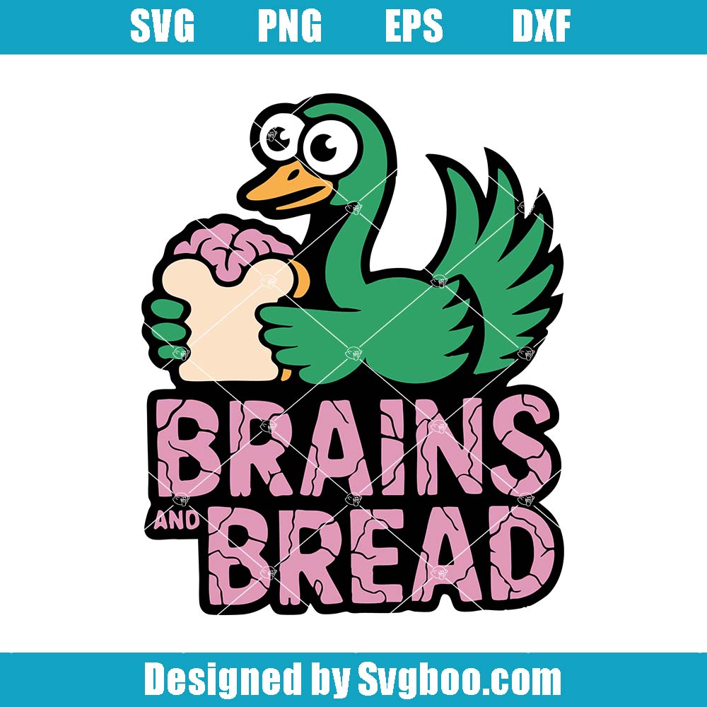 Brains And Bread Svg, Funny Zombie Goose Svg, Spooky Goose Svg