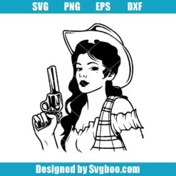 Cowgirl With Gun Svg