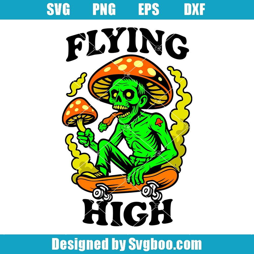 Flying High Svg, Hip Hop Alien Svg, 420 Stoner Alien Svg Flying High Svg
