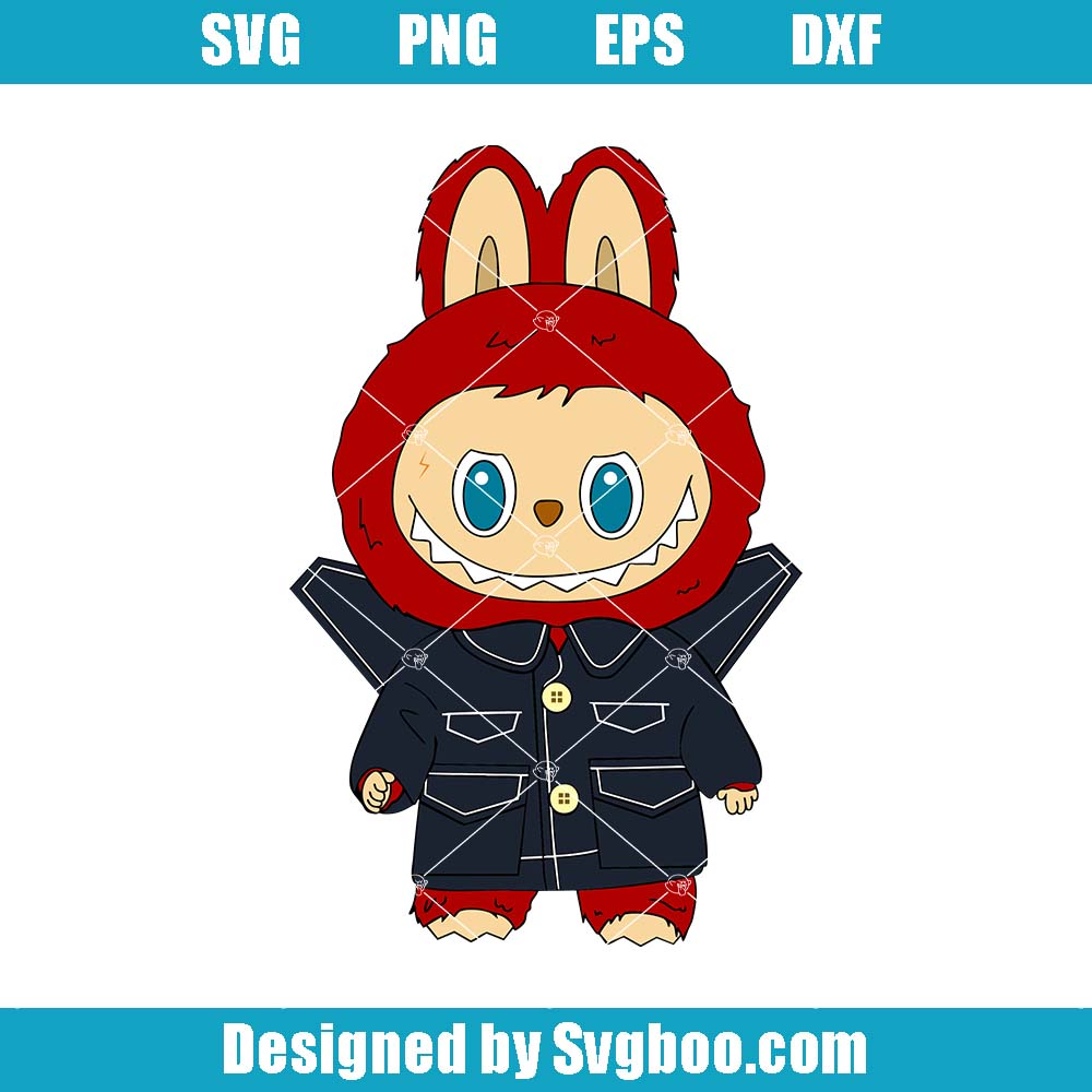 Labubu Red Svg, Cute Cartoon Character Svg, Kawaii Monster Svg Labubu Red Svg
