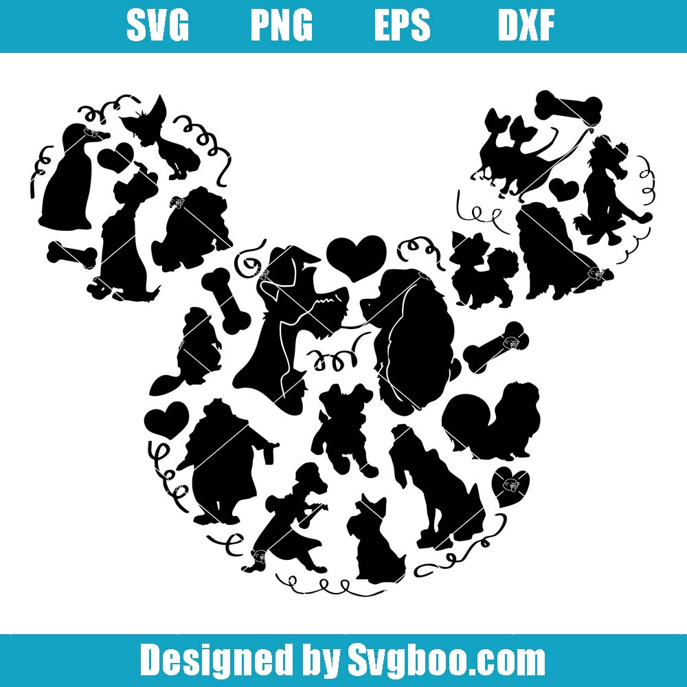 Lady And The Tramp Mouse Head Svg, Matching Family Svg, Vacation Svg Lady And The Tramp Mouse Head Svg