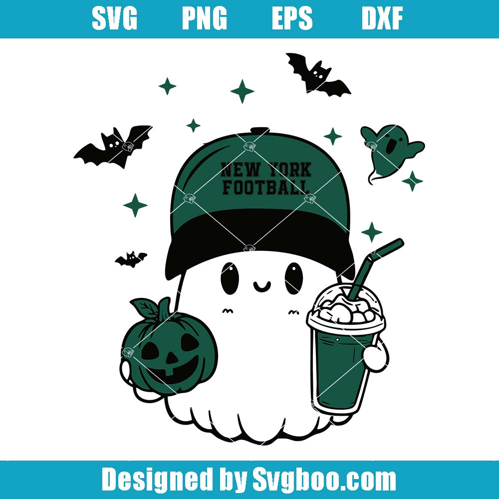 New York Football Svg, Halloween Sport Cute Ghost Svg, Bougie Ghost Svg