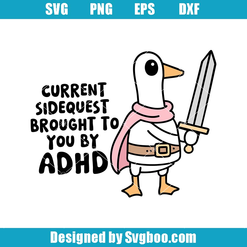 Side Quest Brought To You By ADHD Svg, Mental Health Svg