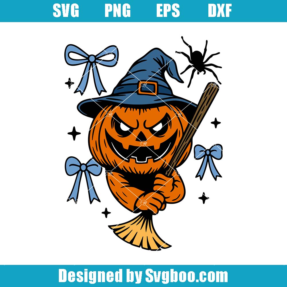 Witch Pumpkin Svg, Cute Spooky Halloween Svg, Halloween Witch Art Svg Witch Pumpkin Svg