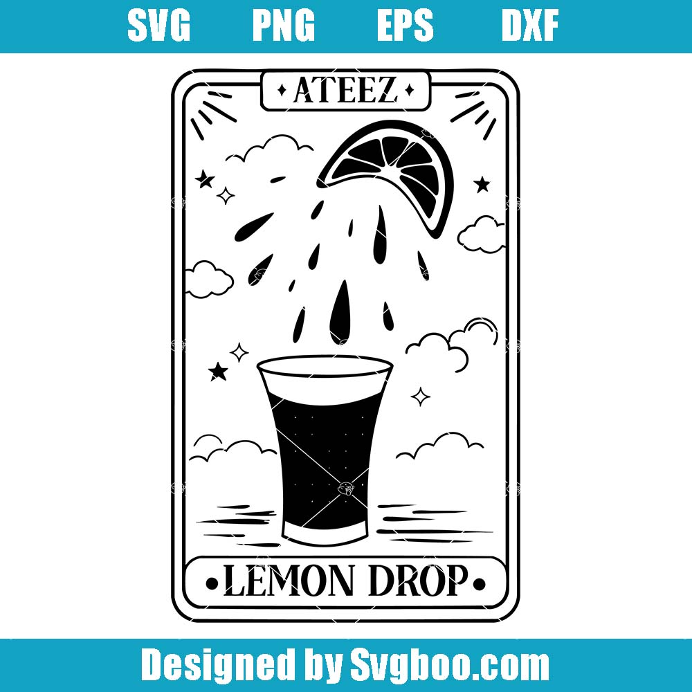 Ateez Lemon Drop Tarot Card Svg, Ateez KPop Svg, Cute Tarot Card Svg