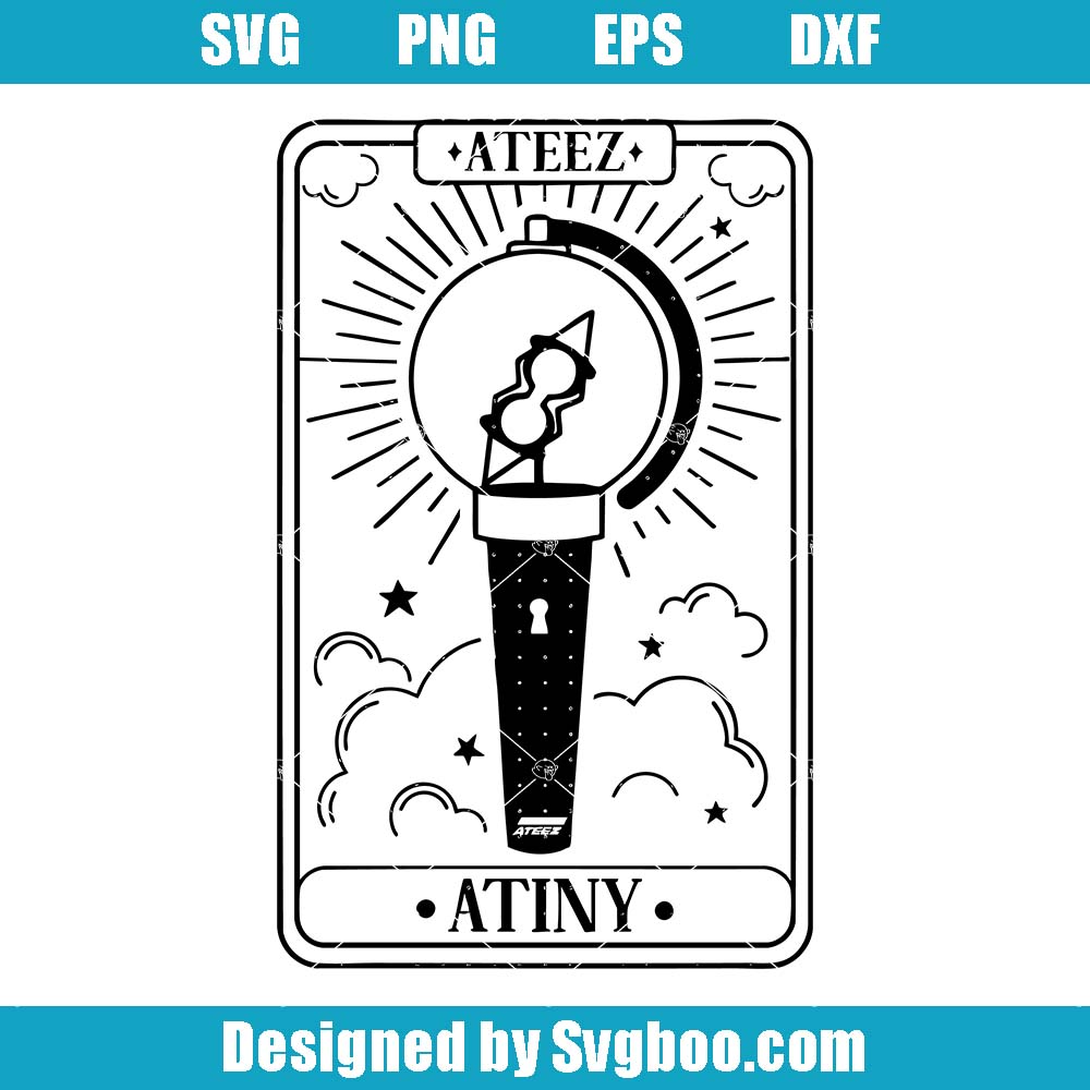 Ateez Lightstick Tarot Card Svg, Ateez KPop Svg, Ateez Atiny Svg
