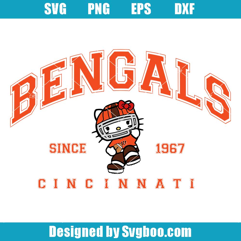 Cincinnati Bengals 1967 Svg, Bengals Mascot Svg, Football Kitty Svg
