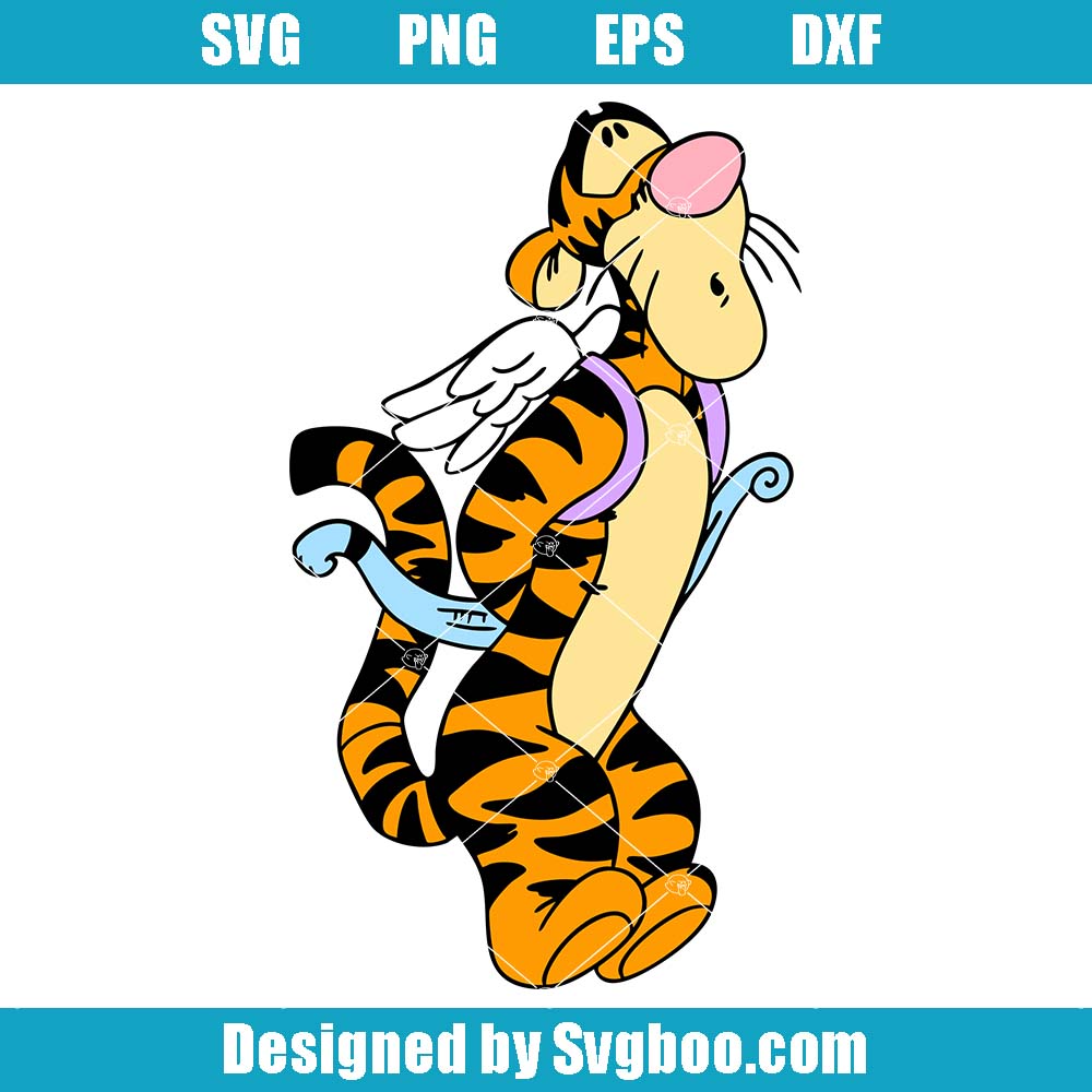 Cupid Tiger Svg, Valentine's Day Svg, Winnie The Pooh Svg Cupid Tiger Svg,