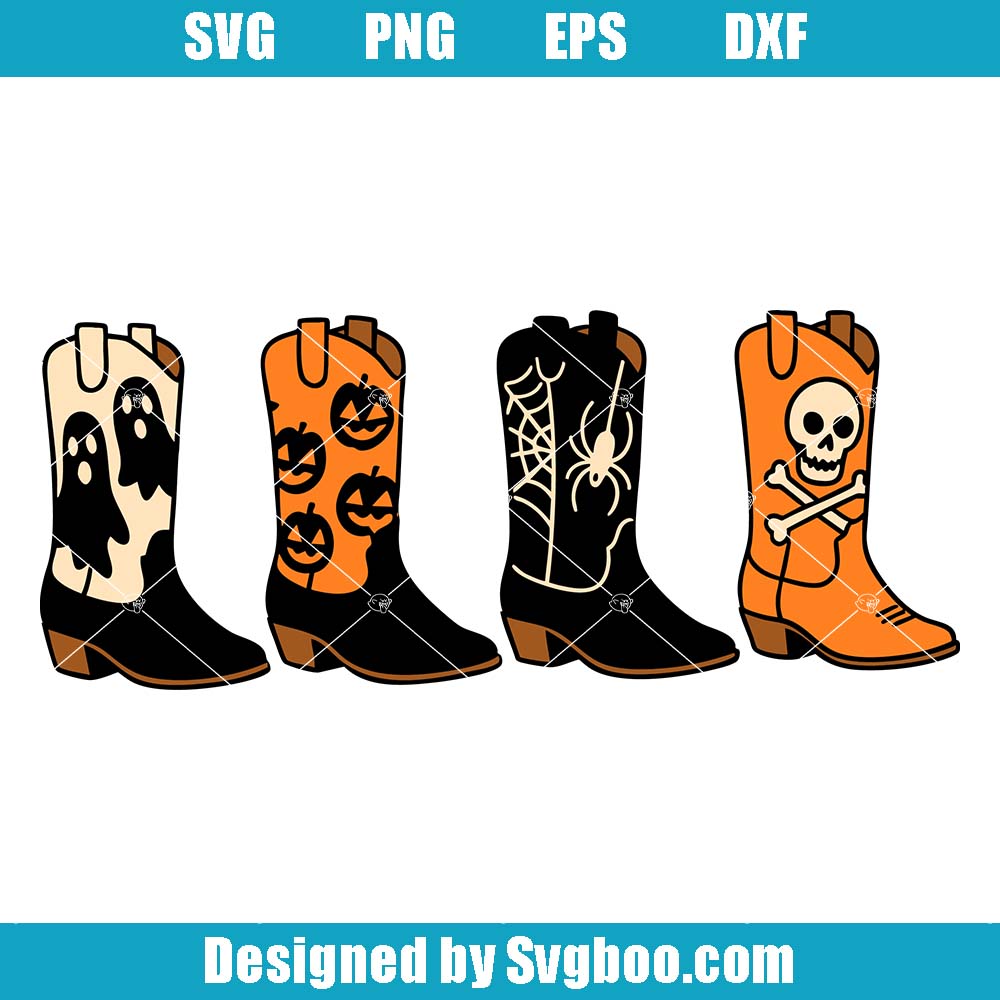 Halloween Cowboy Boots Svg, Western Fall Svg, Halloween Vibes Svg