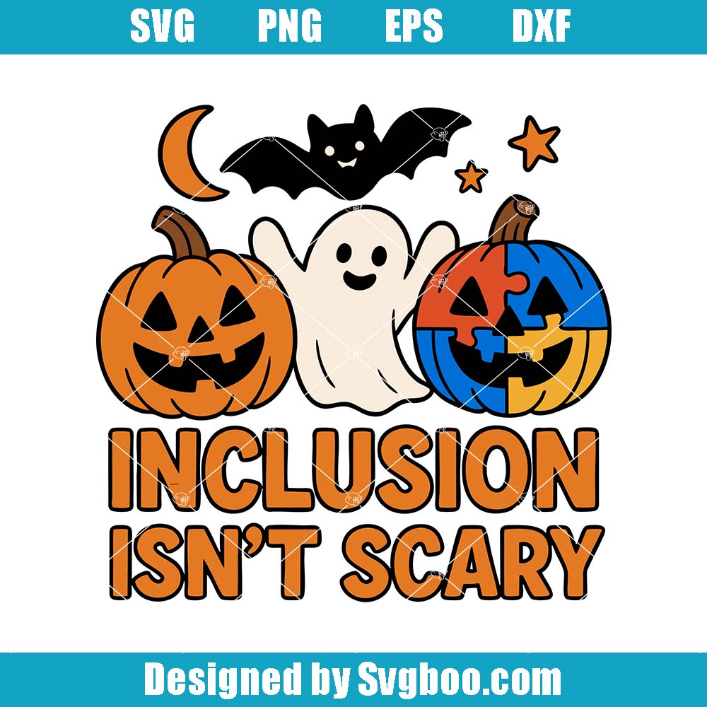 Inclusion Isn't Scary Svg, Halloween Phone Case Svg, Autism Svg