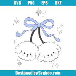 Kawaii Puppy Cherries Svg
