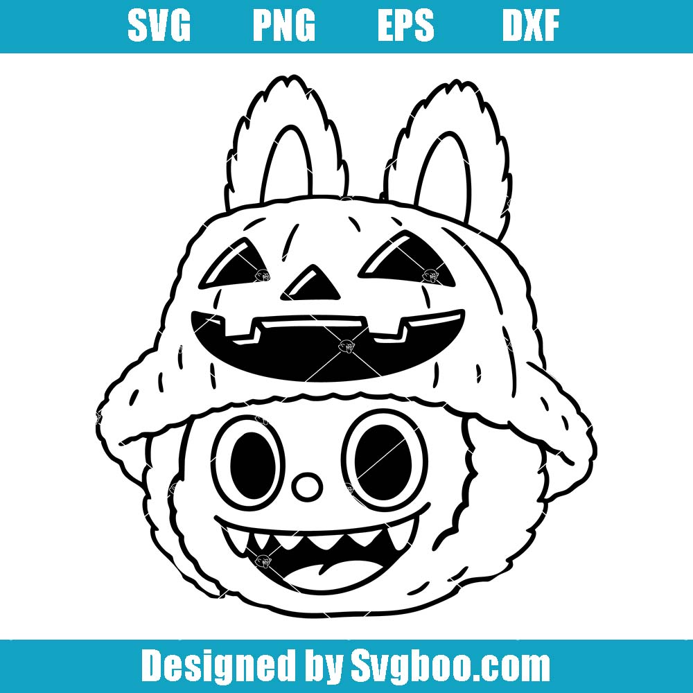 Labubu Pumpkin Svg, Funny Labubu Face Svg, Happy Labubu Svg