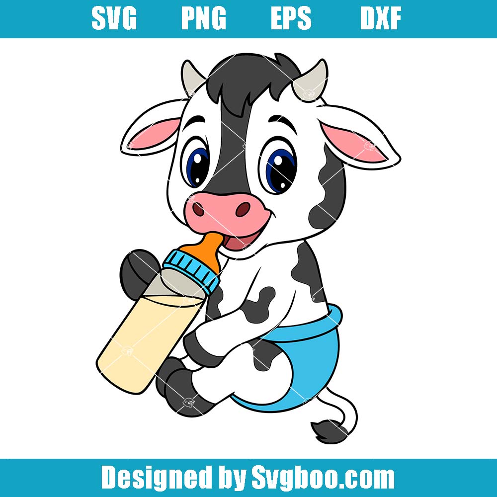 Baby Cow Svg, Cute Animal Nursery Svg, Funny Baby Cow Svg