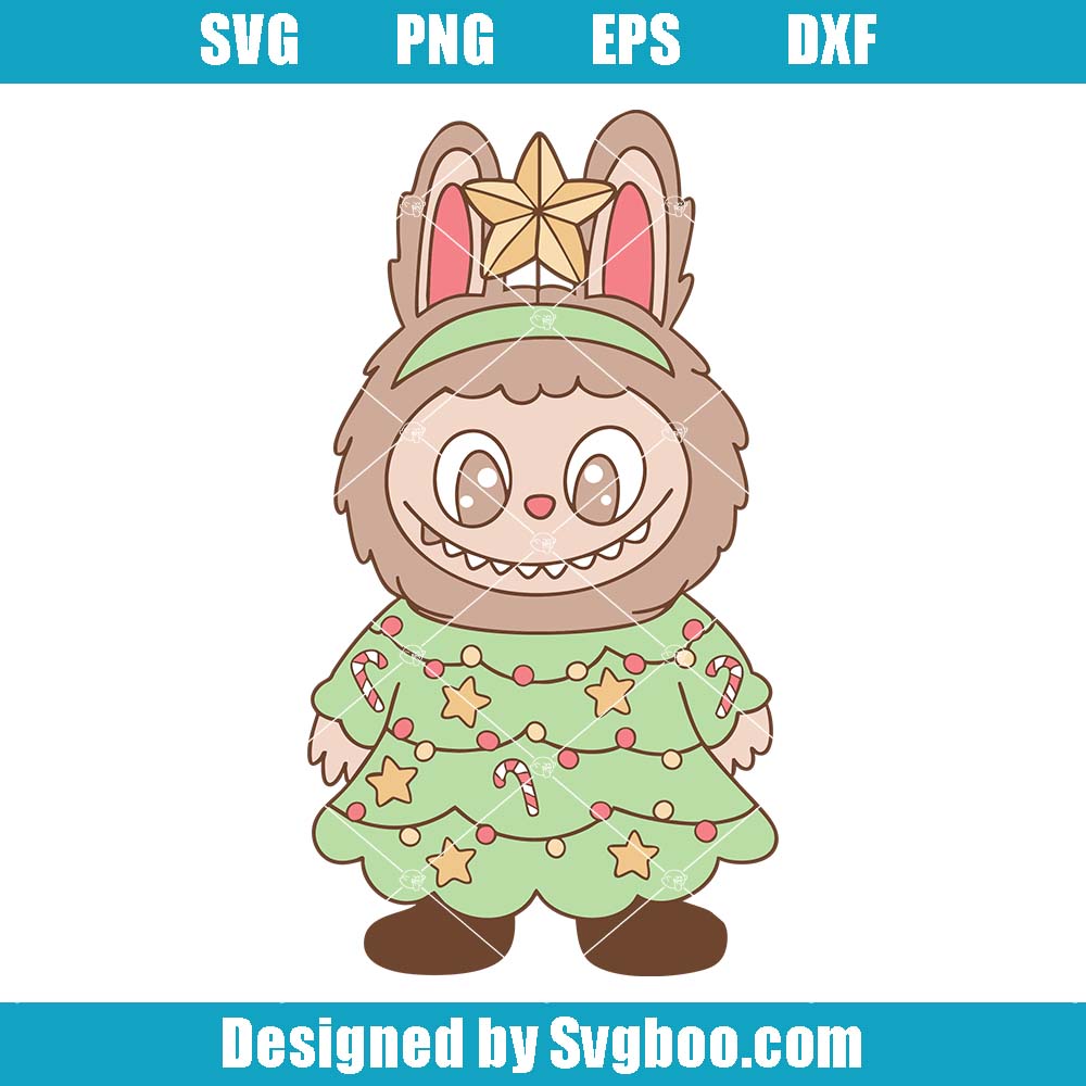 Christmas Labubu Svg, Pine Tree Svg, Funny Labubu Tree Svg