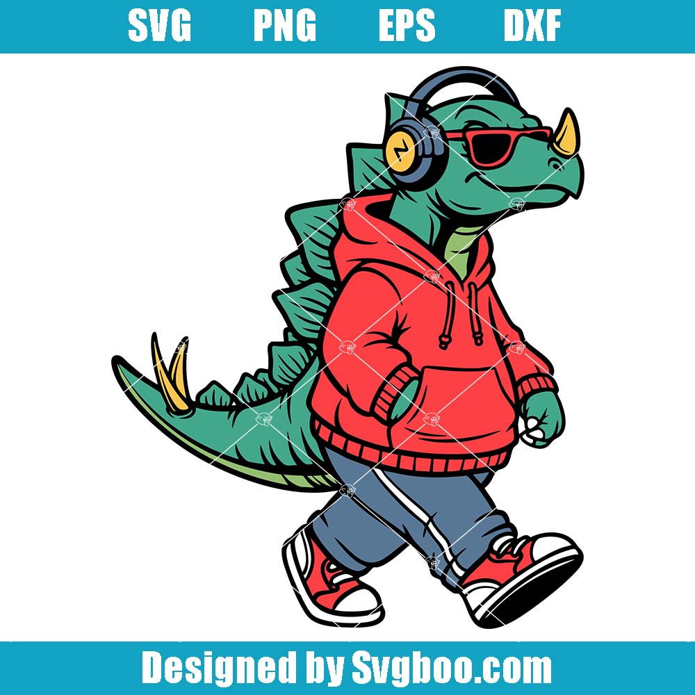 Cool Dinosaur Character Svg, Dino Cartoon Svg, Cartoon Character Svg