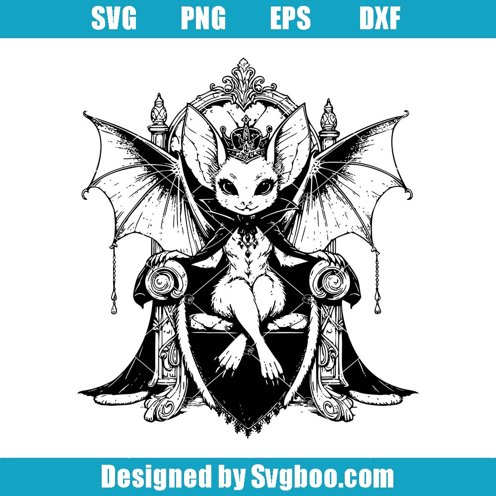 Gothic Vampire Bat Svg, Royal Halloween Svg, Vampire Halloween Svg Gothic Vampire Bat Svg