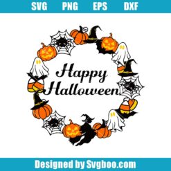 Happy Halloween Wreath Svg